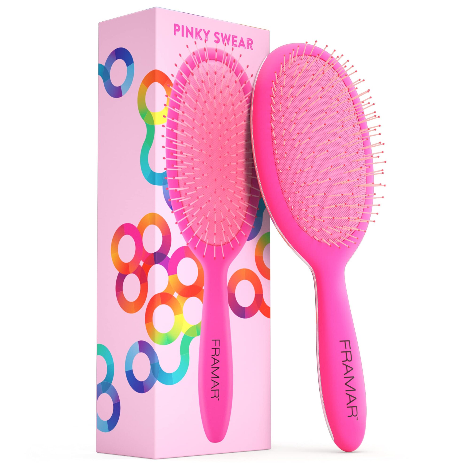 Framar Detangle Hair Brush Women ? Wet Hair Brush Detangler, Hairbrushes for Women, Girls Hairbrush, Curly Hair Brush For Thick Hair, Detangling Hair Brush Set, Detangler Hair Brush, Tangle Brush Pink