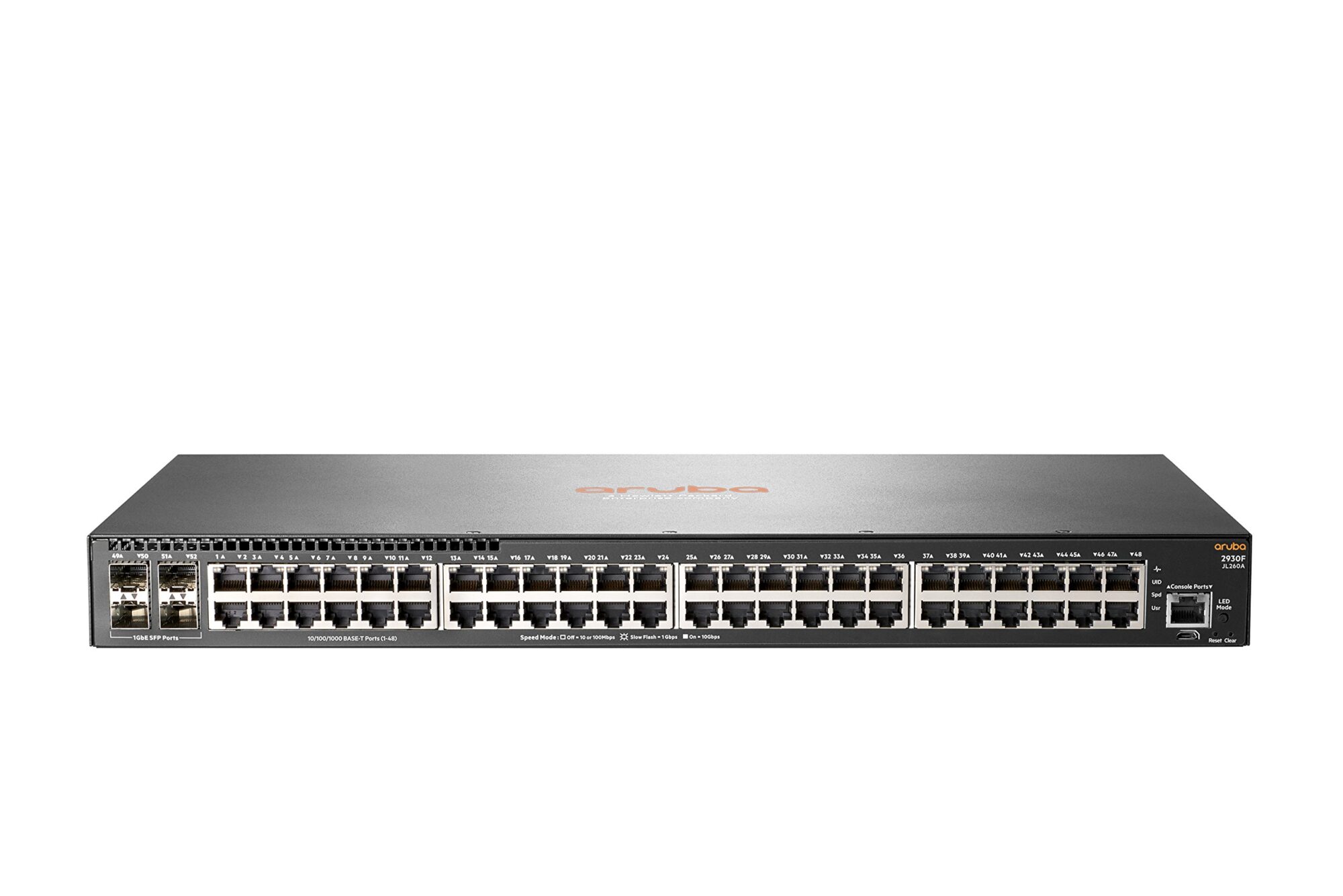 HPE Aruba 2930F 48G 4SFP Switch - C3 - Managed - 48 x 10/100/1000 + 4 x Gigabit SFP - Side by Side Air Flow - Rack Mount