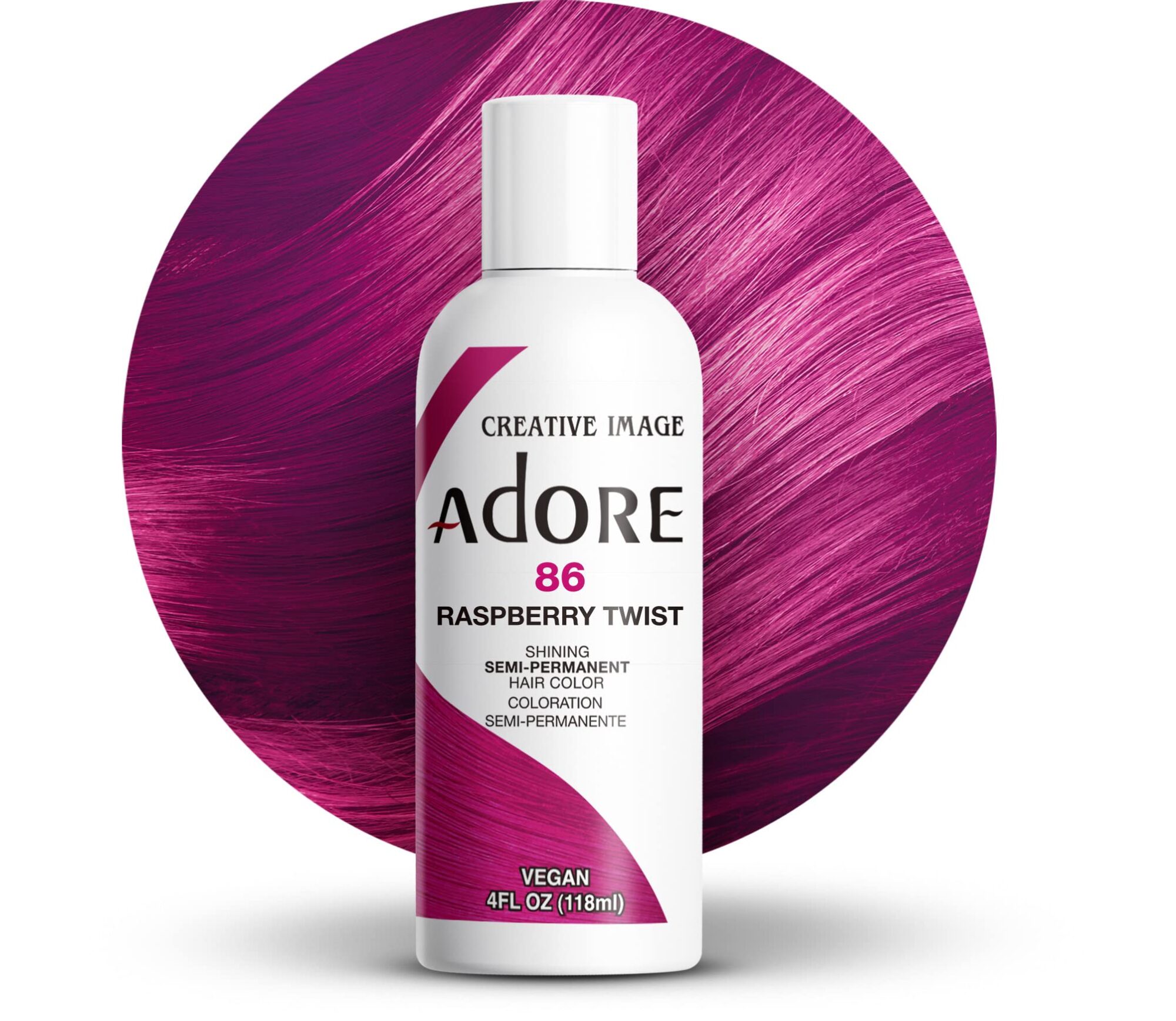 Adore Shining Semi Permanent Hair Colour, 86 Raspberry Twist