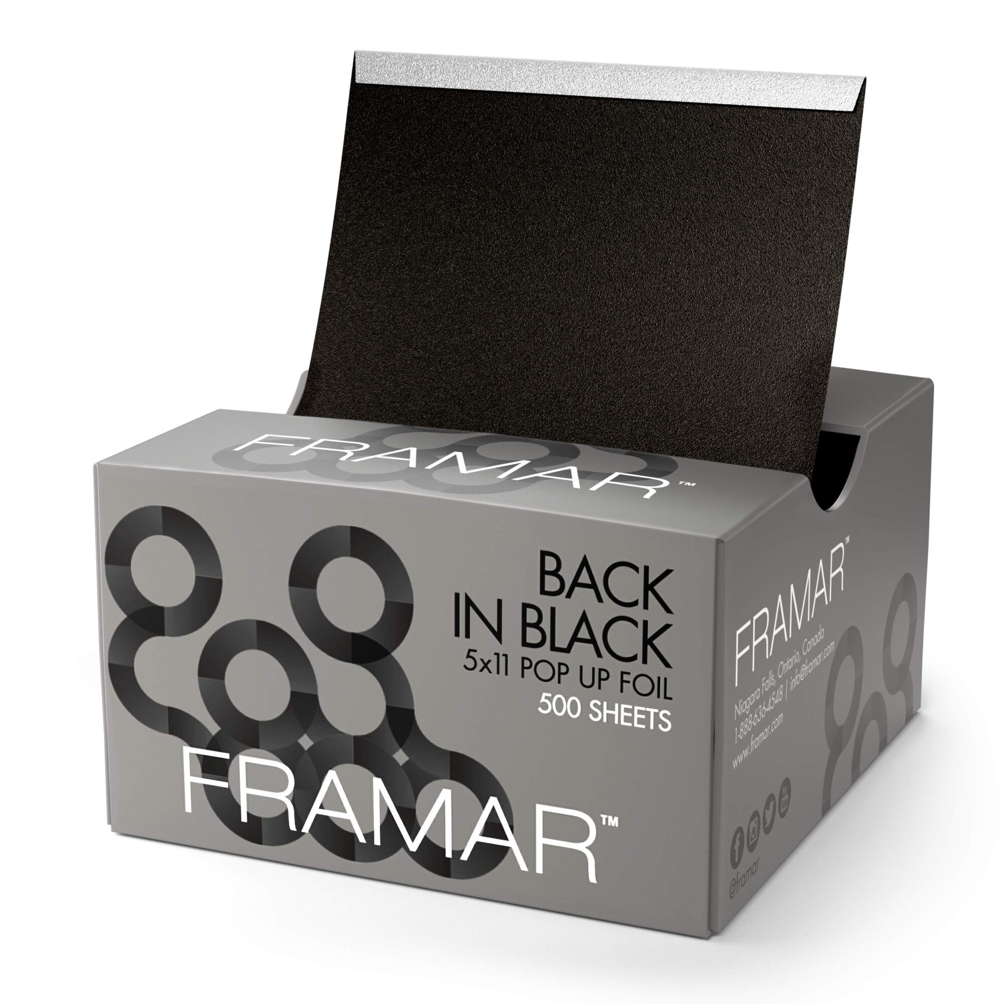 Framar Black Embossed Pop Up Hair Foil, Hair Foils for Highlighting, Foils for Highlights, Hairdressing Foil for Hair Highlights, Highlighting Foil, Foil Sheets, Hair Foils for Colouring ? 500 Pk